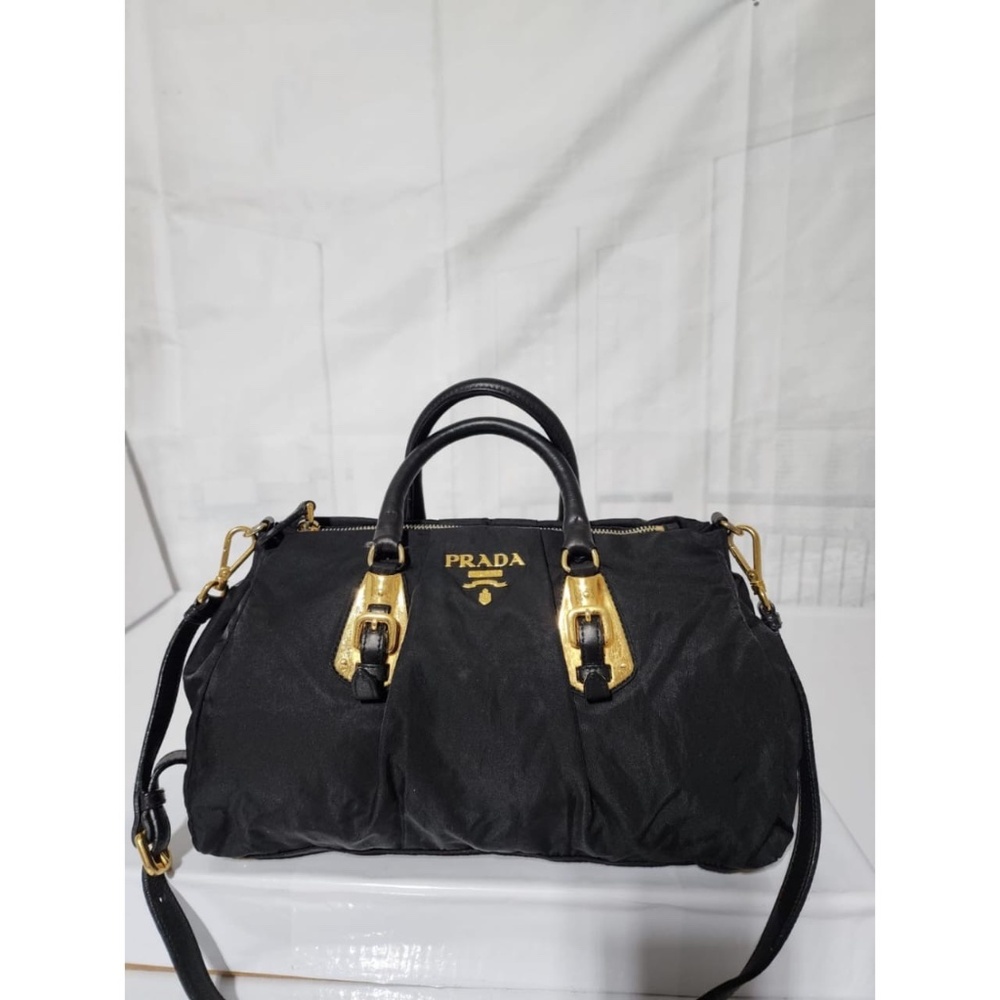 Authentic Prada Convertible Satchel Tessuto Bag Black - Picture 9 of 13